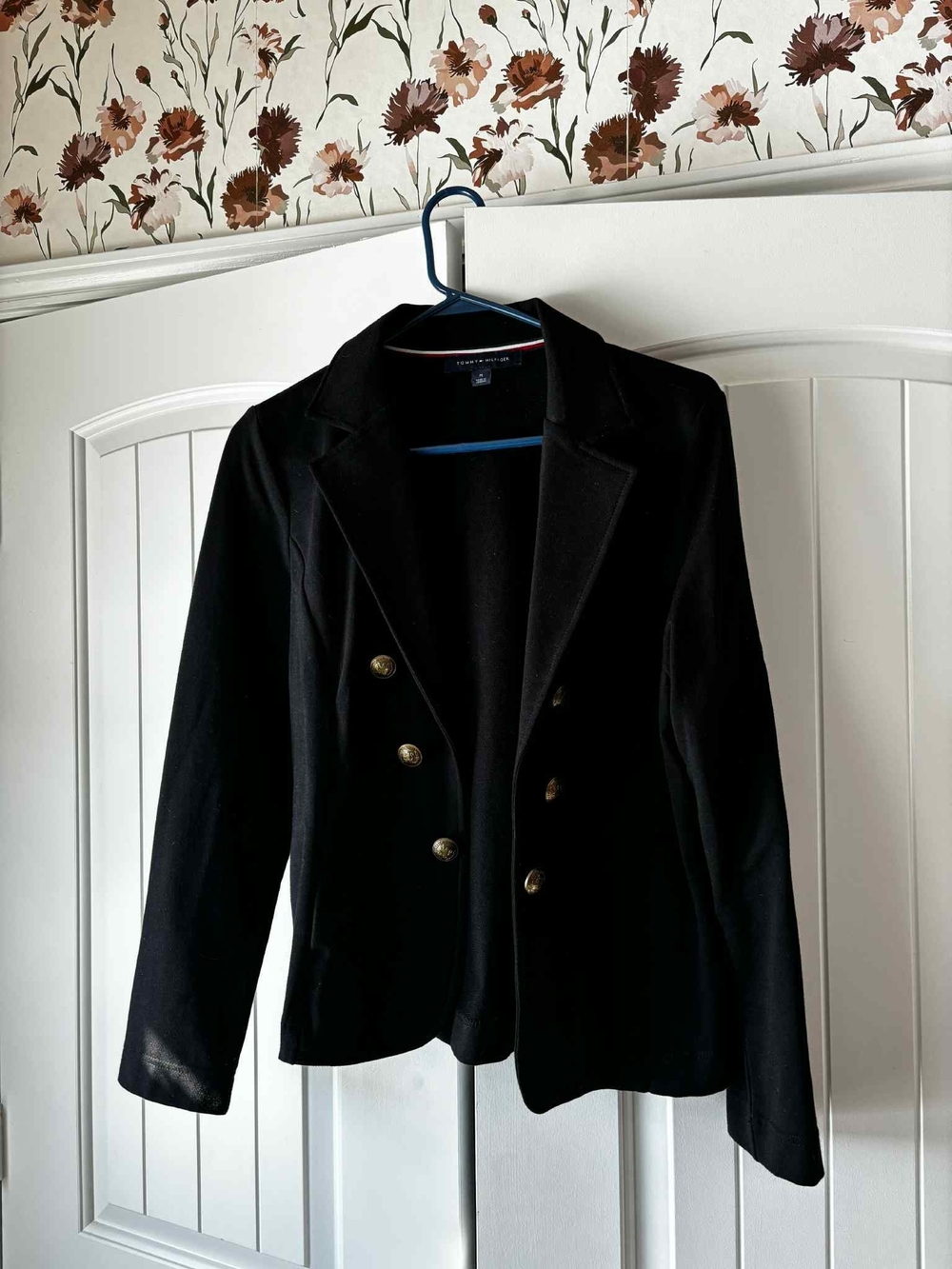 Tommy Hilfiger Black Double-Breasted Blazer with Gold Buttons